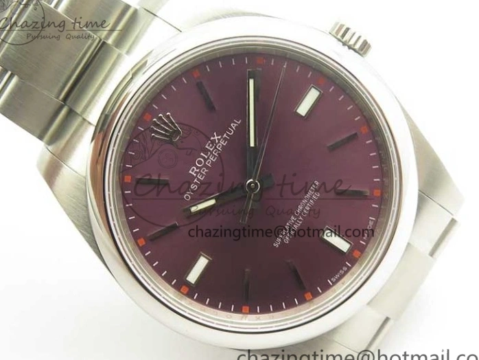 0508 Oyster Perpetual 39mm 114300 ARF 1:1 Best Edition 904L SS Case and Bracelet Red Grape Dial SH Packable 3392